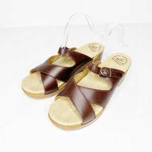 Dansko Sela Clogs Sandals Brown Leather wooden comfort womens EU 42 11.5 12